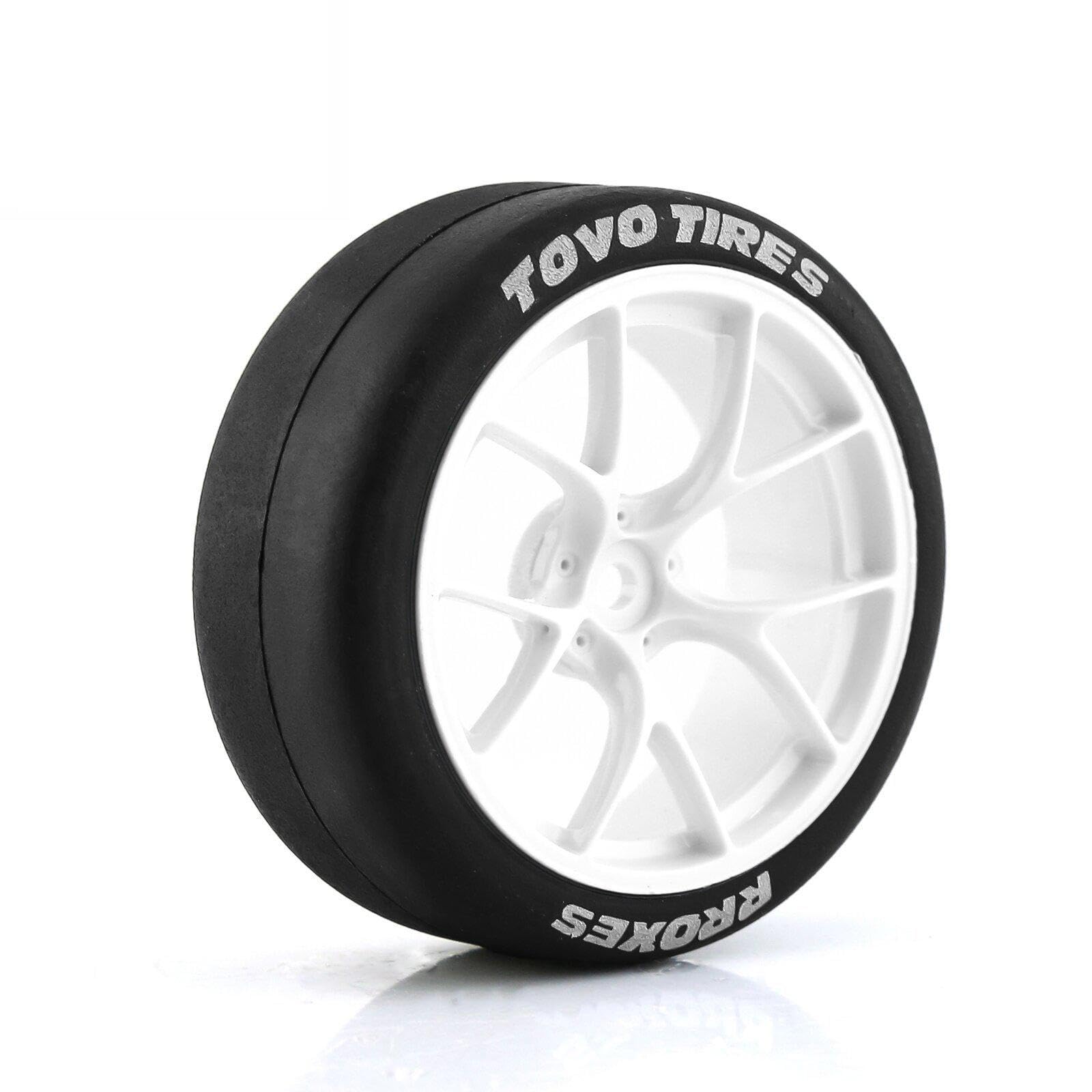 Amagogo 4X RC Auto Rally Pneumatici di Ricambio 12mm Mozzo Resistente all'Usura Durevole per XV01 1/10 su Strada Touring Car Accessori, Bianco