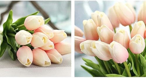 Miniatura 3 de 30 tulipanes artificiales de poliuretano falsos de tacto real, flores para decoración del hogar, boda, fiesta