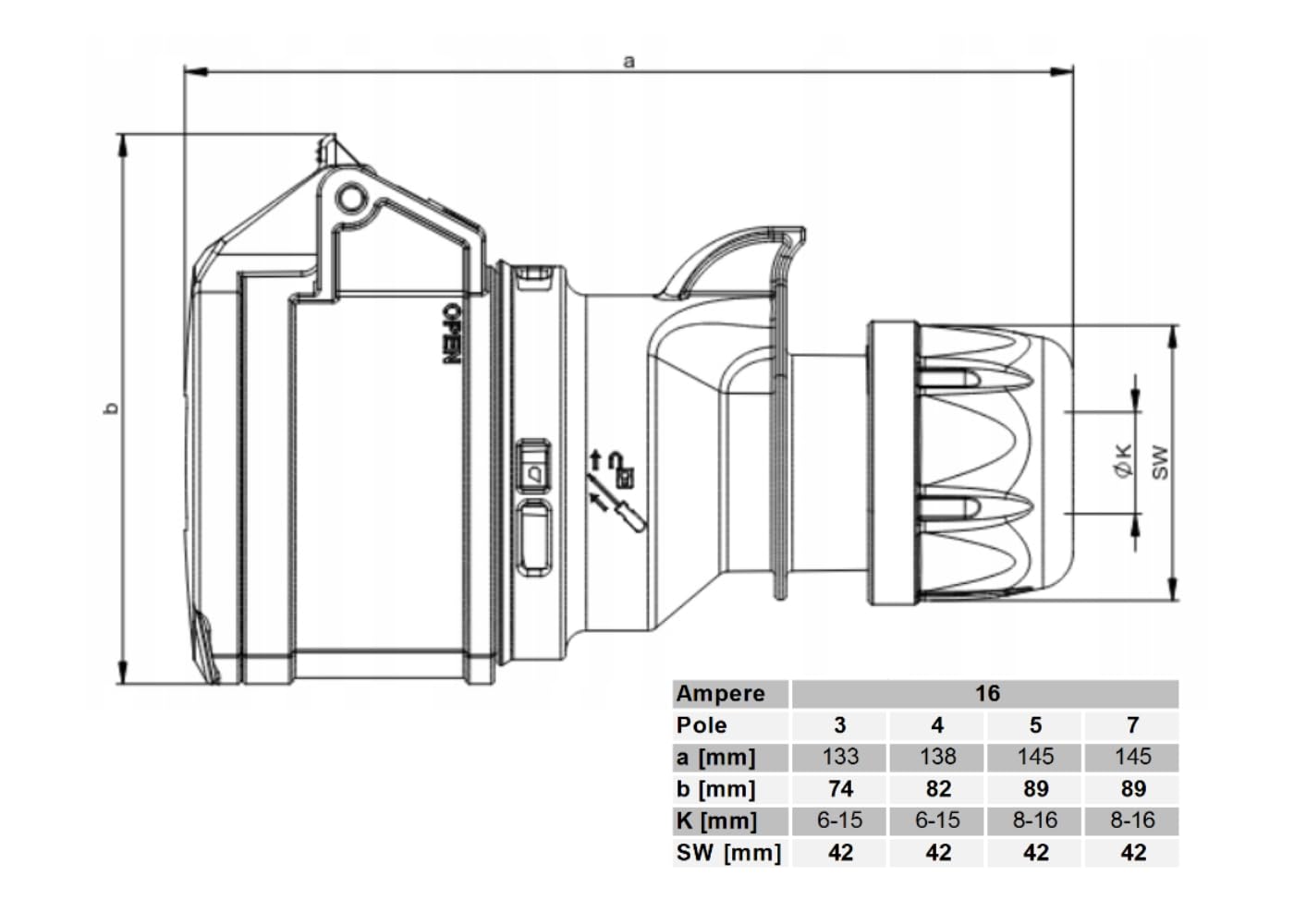 HILARK 5x2,5mm² H07RN-F 400V 16A nero – Cavo prolunga in gomma per cantiere, industria, esterni (35m)