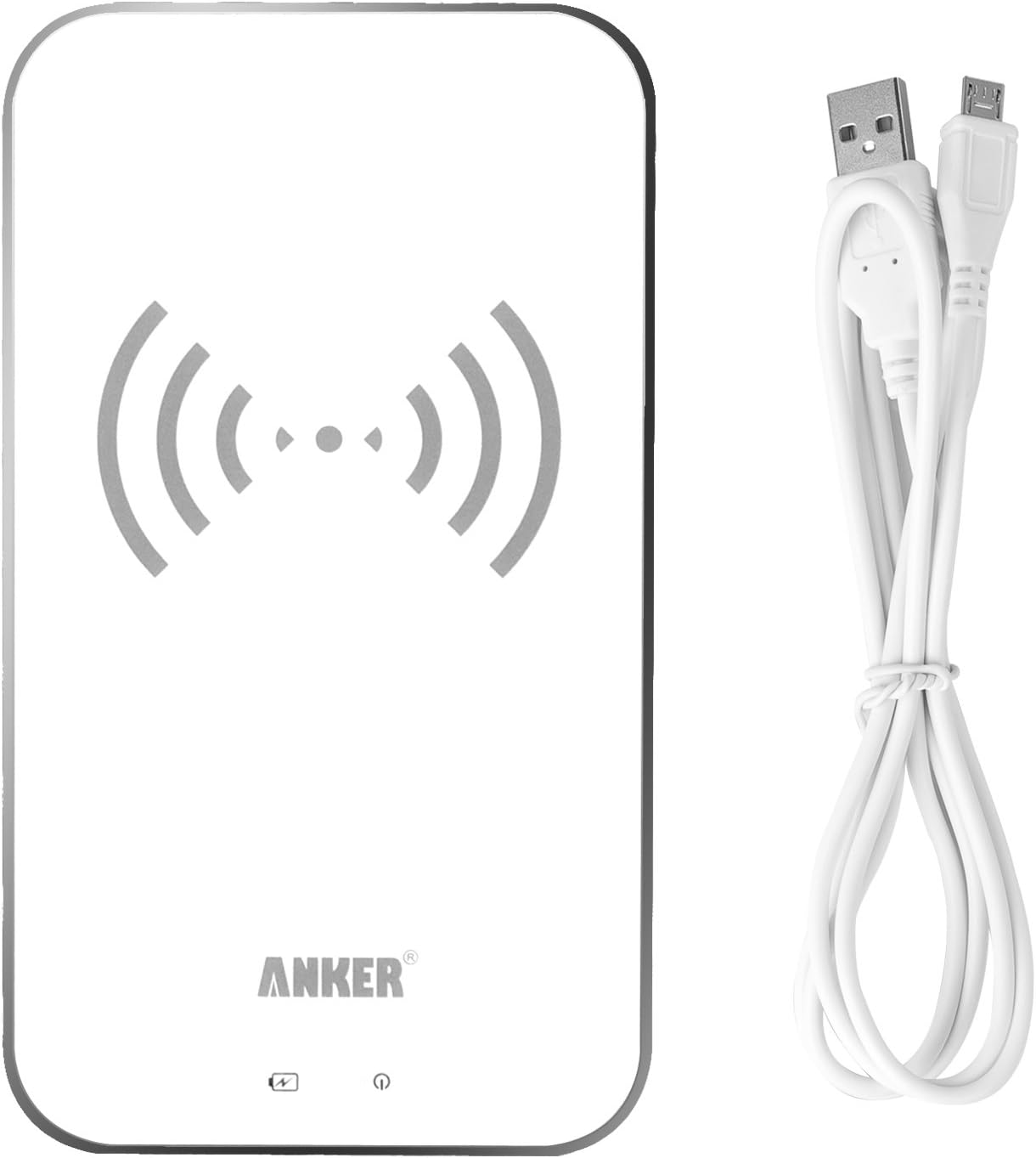 Anker Wireless Charger Qi-Enabled USB Charger for Nexus 5 / 7 / 4; Lumia 920, 928; Samsung, iPhone, LG, HTC and Other Qi-Enabled Phones and Tablets - White