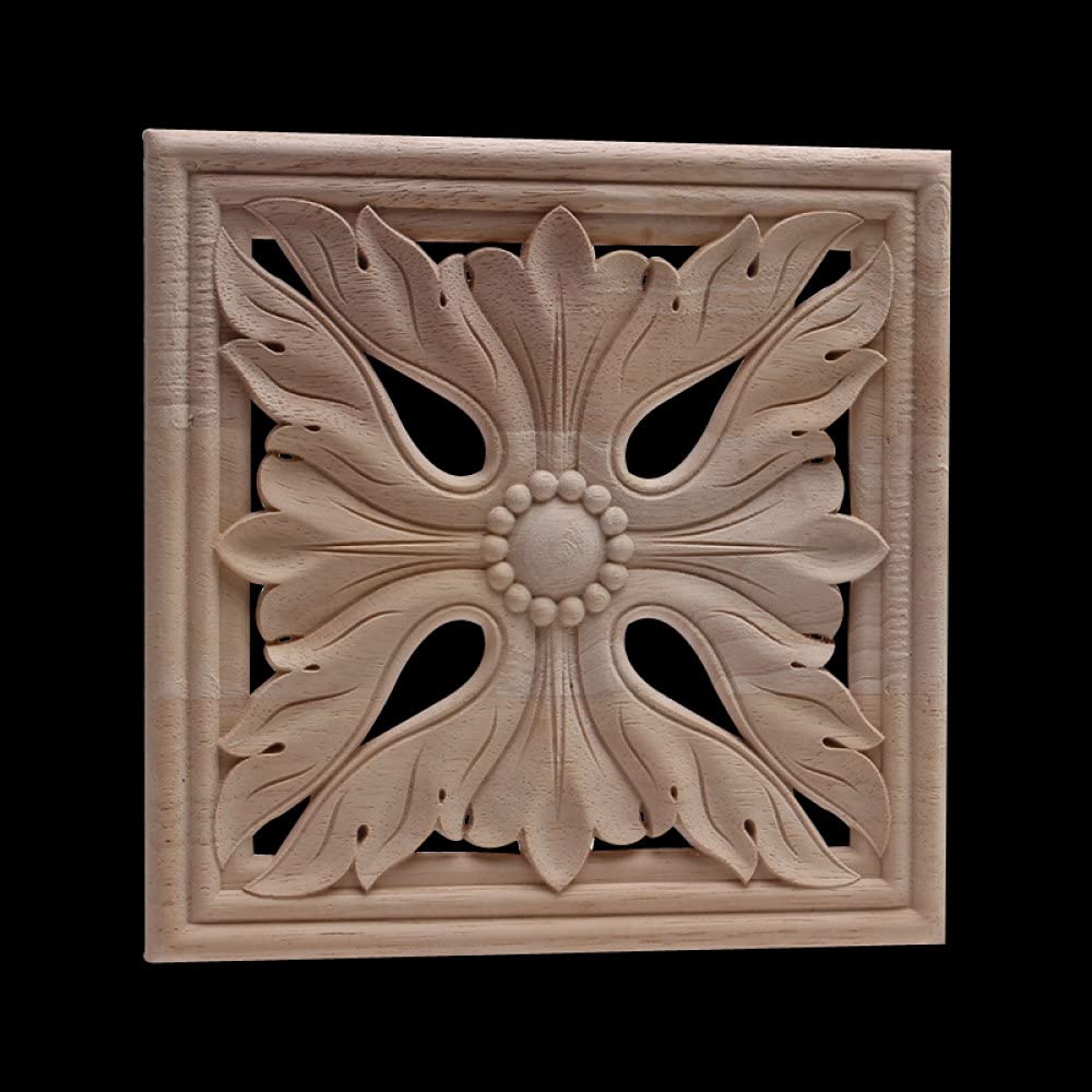Fleur ovale en bois sculpté 30 cm pour restaurer une armoire ou une fenêtre de maison