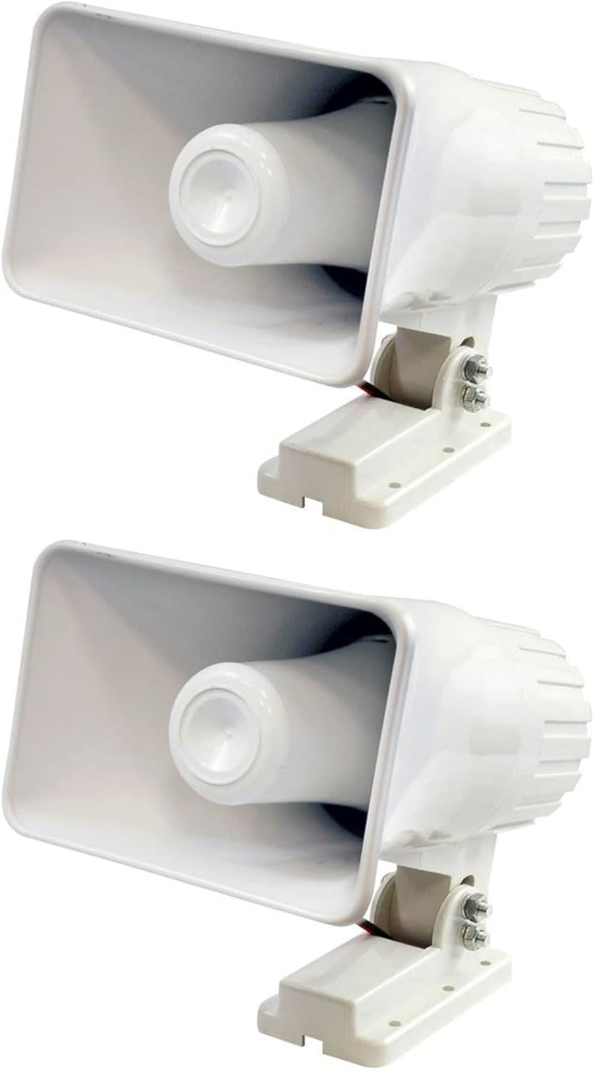 Pyle PHSP4 – Bocina PA impermeable para interiores y exteriores, 6 pulgadas, 50 W, color blanco, paquete de 2 con soporte de montaje y herrajes Pyle PHSP4 – Bocina PA impermeable para interiores y exteriores, 6 pulgadas, 50 W, color blanco, paquete de 2 con soporte de montaje y herrajes