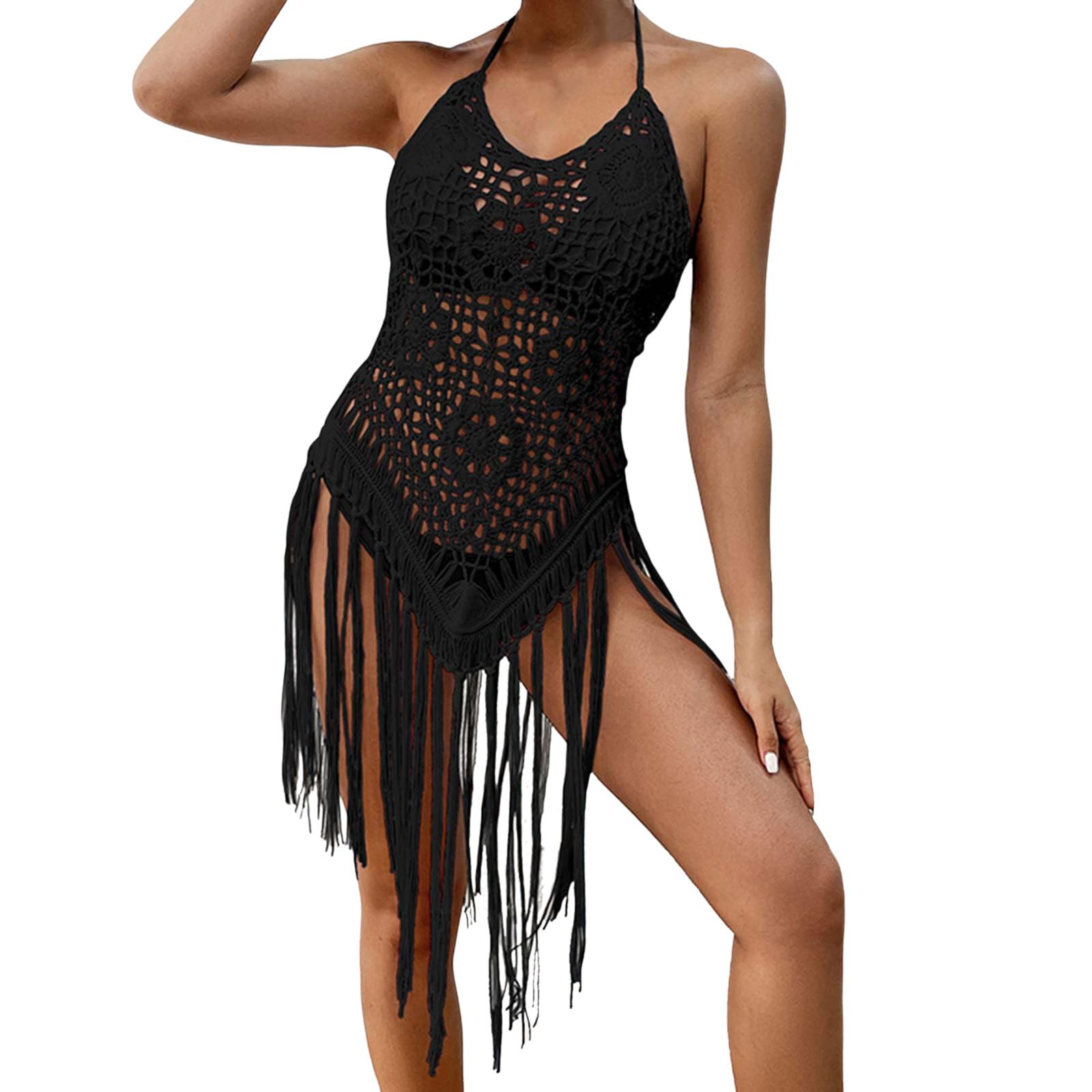 DJYQLCWA Mujer Vestido Corto de Playa Mujer Algodón Pareos y Camisola Camisa para de Manga Larga Suelta de Color sólido para Mujer Cómoda Gasa para Cubrir la Playa Biki