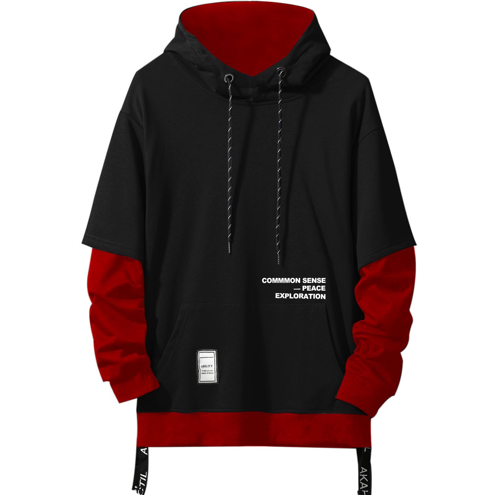 Moshtashio Felpa Uomo con Cappuccio Abbigliamento Felpe Manica Lunga Colori a Contrasto Hoodies Sweatshirt Pullover Tops Autunno Inverno Moda