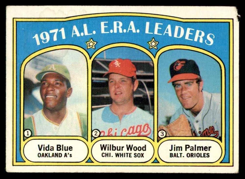 1972 Topps 92 AL ERA Leaders Vida Blue/Jim Palmer/Wilbur