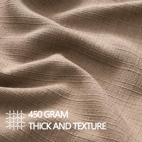 Image of MIULEE Pack of 2 Thick Textured Couch Throw Pillow Covers 18x18, Coco Brown Decorative Pillow Covers, Neutral Linen Cushion Cases for Sofa Bed Living Room Modern Farmhouse Home Decor, No Filling
