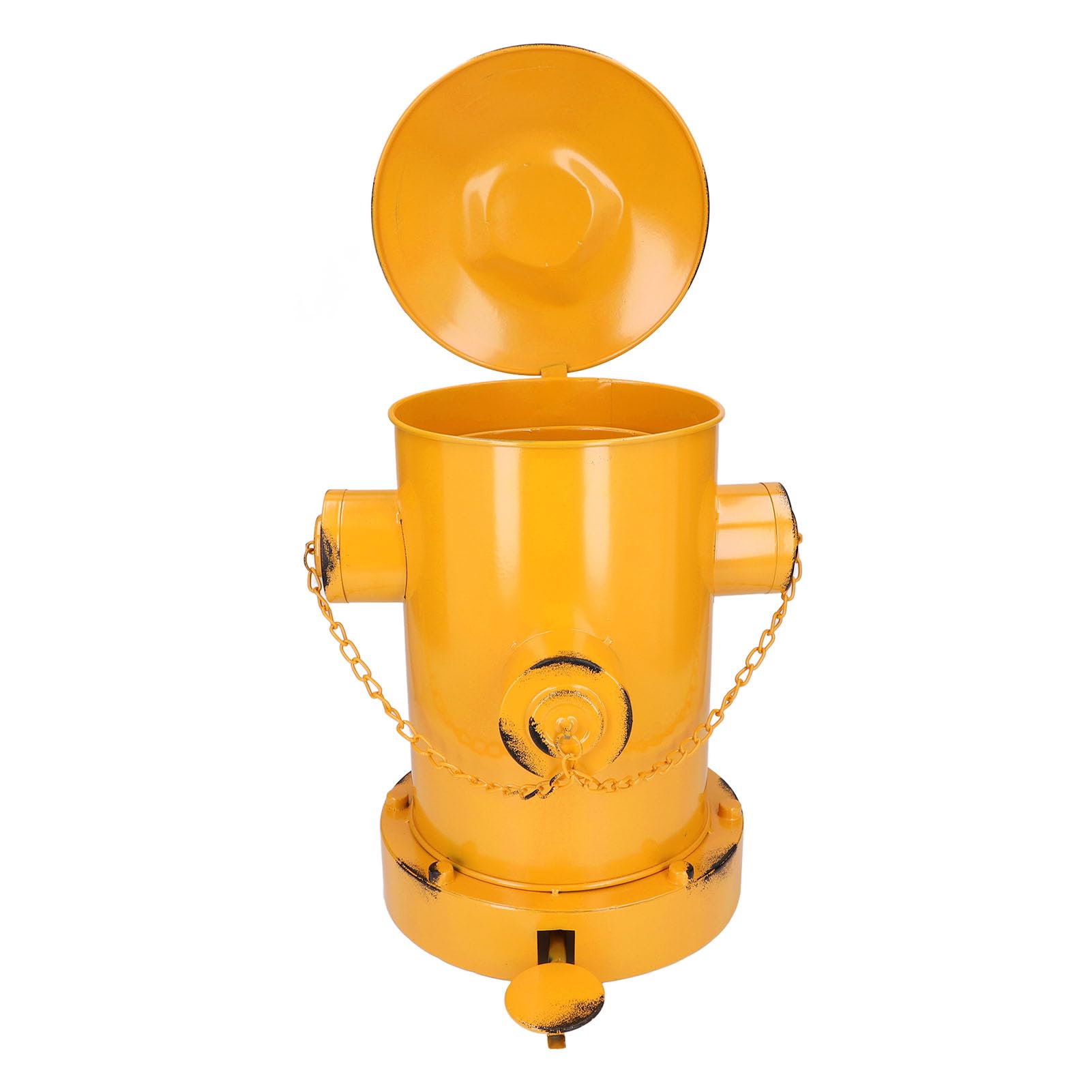 Bote de Basura para Boca de Incendios, Contenedores de Basura de Hierro para Interiores y Exteriores de Estilo Industrial Retro Decorativo con Cubo para Jardín, Hogar, Cocina (Jaune)