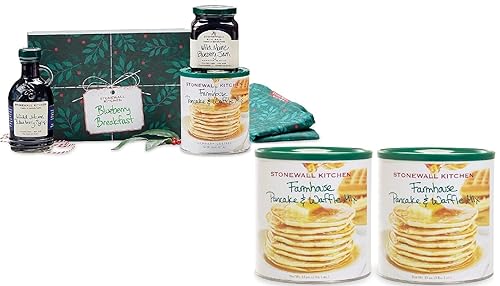 Stonewall Kitchen Regalo de desayuno de arándanos con mezcla de panqueques y gofres para un paquete de multitud
