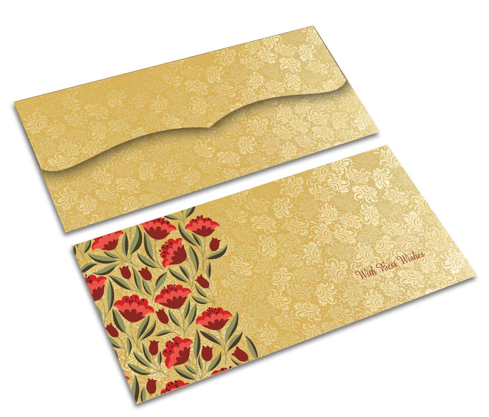 Brown Cloud Exclusive Shagun/Sagan/Money/Gift Envelope/Cover/Lifafa Printed on Golden Glitter SELF-Design Card for Gift/Festival/Occasion with Free Pen (001) (Pack of 10)