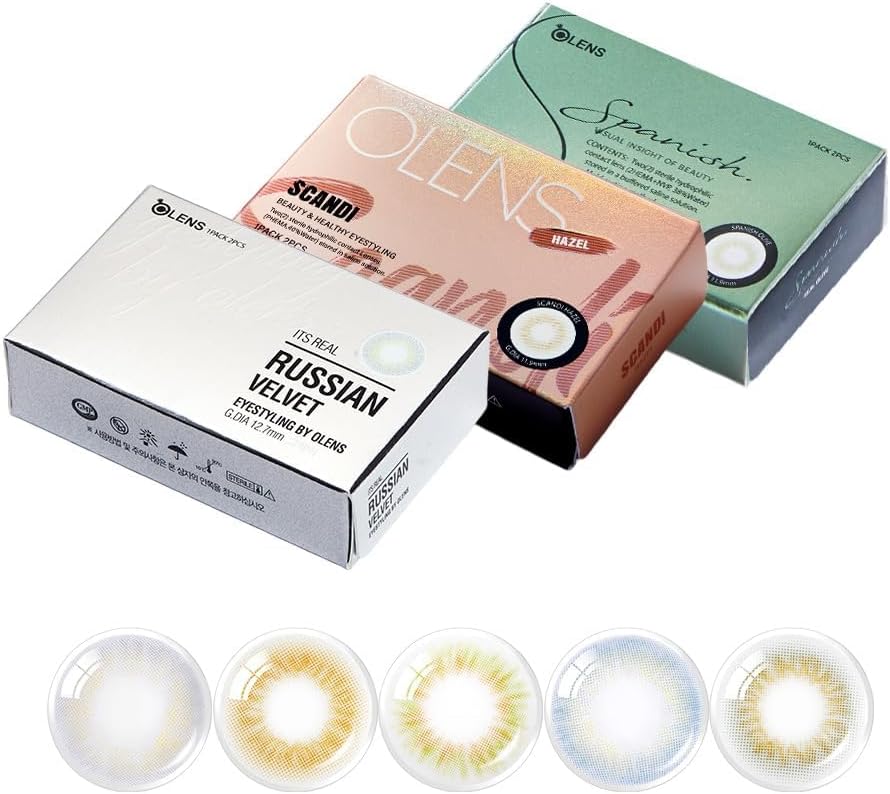 - OLENS Monthly Color Contact Lens - 1Month Coloured Contact Lens (Monthly Disposable / 2Pcs), Double Tint Brown