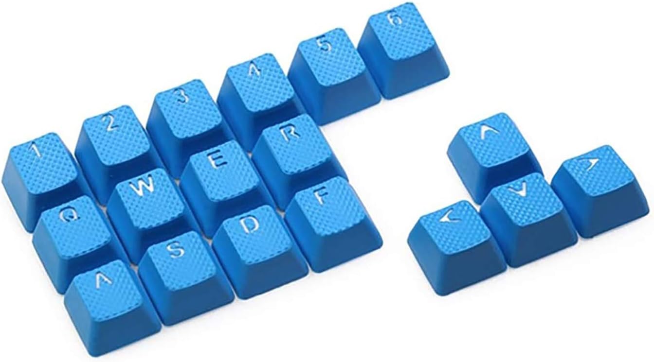 Rubber Gaming Backlit Keycaps Set - for Cherry MX Mechanical Keyboards Compatible OEM Include Key Puller (Sky Blue)