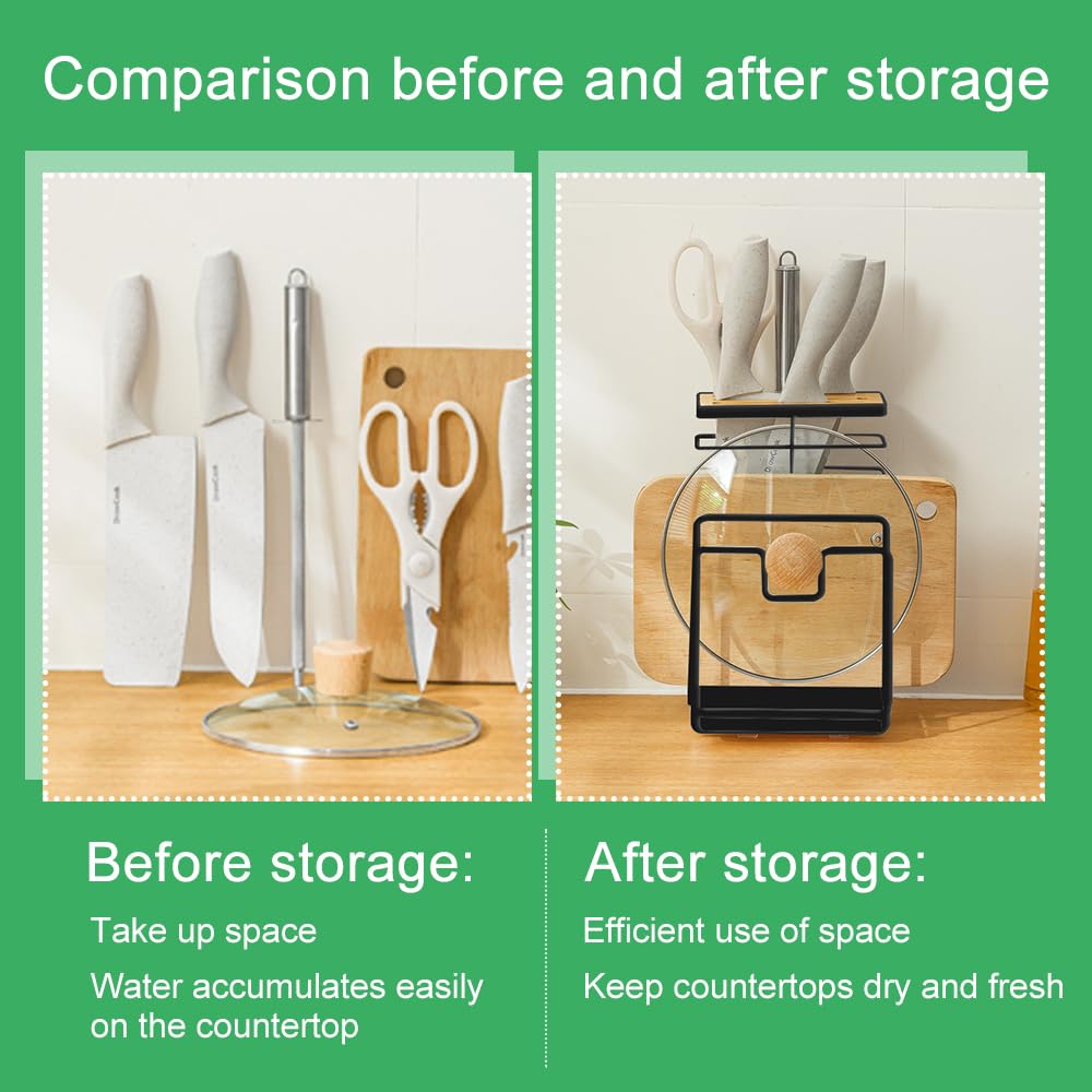 3 en 1 Bloc Couteaux Cuisine, Porte Couteau avec Fentes, Détachable Range Couteaux de Cuisine, Rangement Ustensiles Cuisine, Rangement Cuisine pour Couteaux et Ustensiles de Cuisine