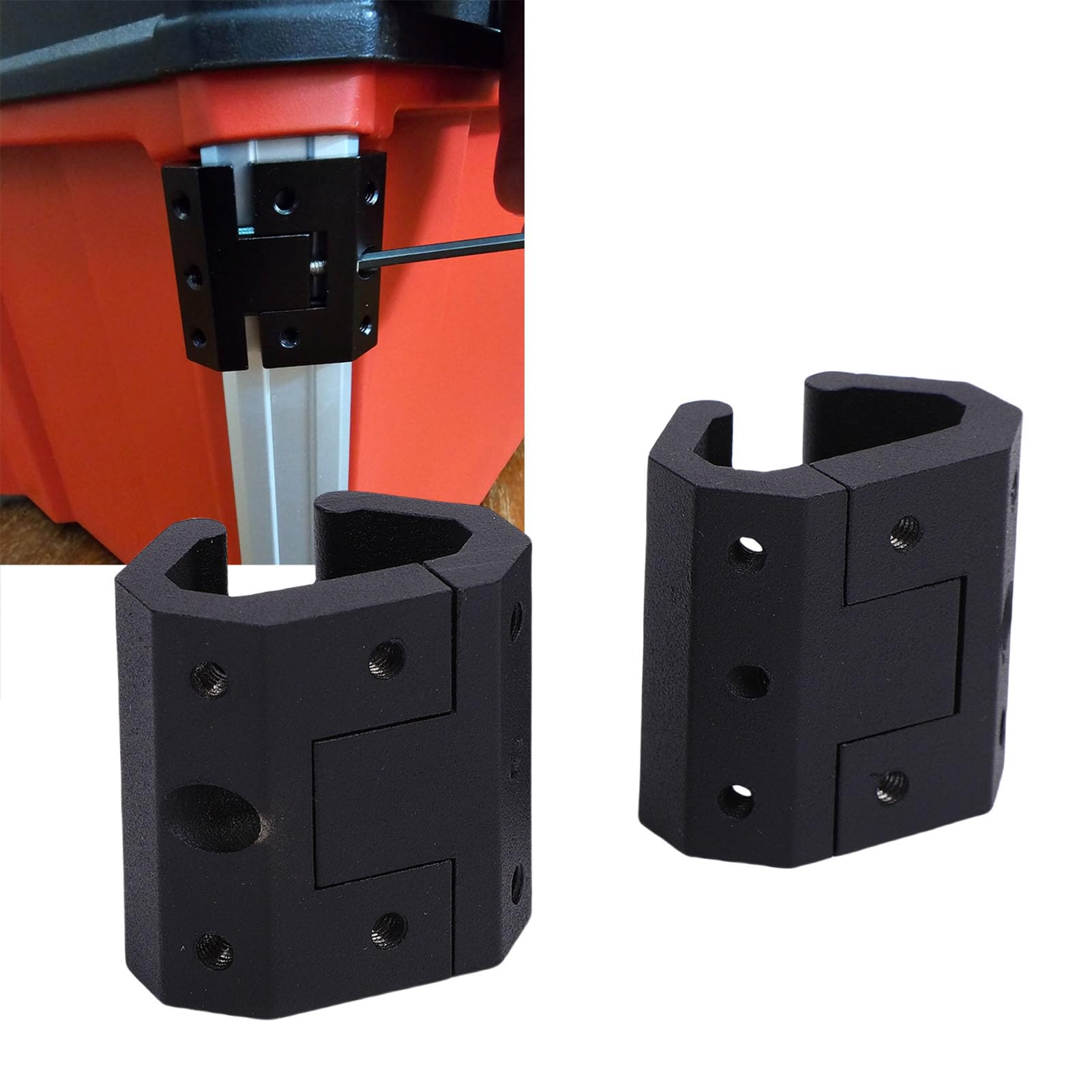 Keenso 2-Pack Toolbox Rail Corner Clips – 6061 Aluminum Alloy & Stainless Steel, For Packout Side Rails