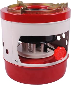 Handy Small Kerosene Stove for Outdoor Camping Picnic Burner Furnace, 10 Wick, Cooking Burner, Backpacking Oil Stove for 3-4 People, Red