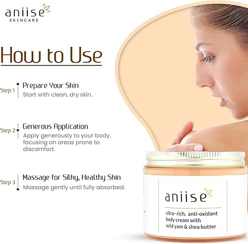 Miniatura 5 de Crema corporal Wild Yam - Hidratante hidratante para apoyo menstrual y menopáusico - Crema nutritiva con manteca de karité, aceite de aguacate y