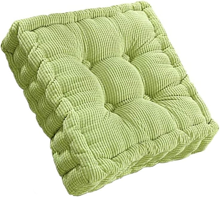 ANSDMO Floor Pillows & Cushion Large Indoor Patio Cushions Outdoor Chair Pads Premium Comfortable Thick Fiber Fill Tufted Soft Seatback Seating Pouf for Window Office Dining Home Car (Green)