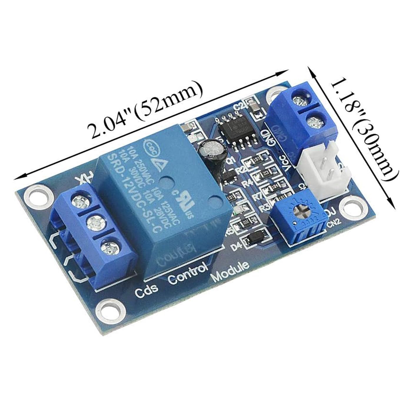 Dutty XH - m131 module de relais photorésistif, DC 12V 10A commutateur de commande optique module de relais photorésistif détecteur luminosité module de commande automatique avec câble 5 PCS