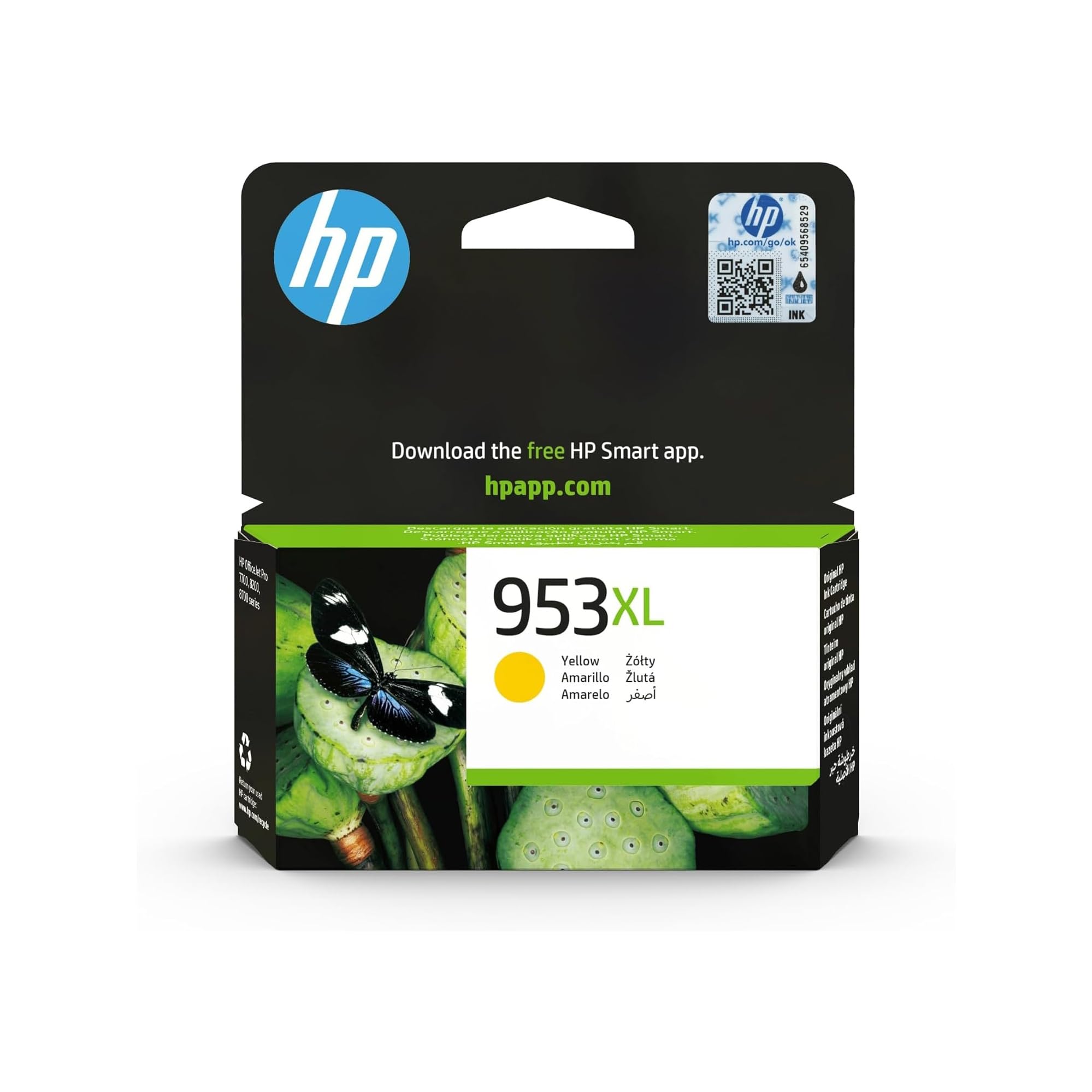 HP F6U18AE 953XL Cartucho de Tinta Original de alto rendimiento, 1 unidad, amarillo