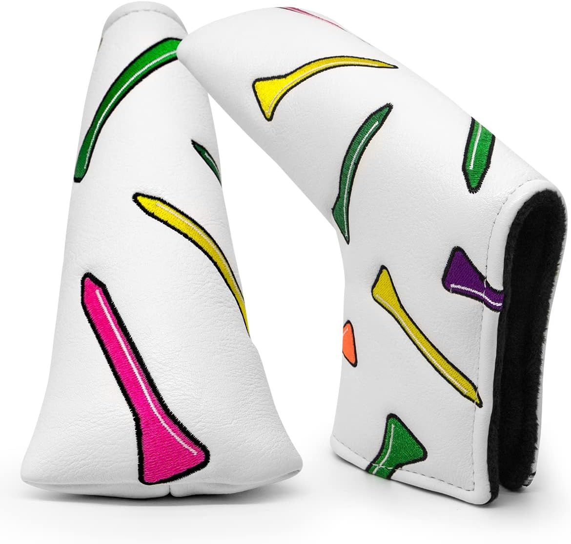 Golf Club Covers Colorful Tee Driver Cover Fairway Wood Headcover Hybrid Cover Leather 3 Wood Headcovers Mallet Putter Headcover Blade Putter Cover for Most Brands