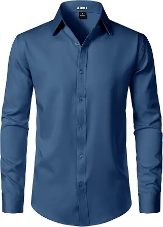  Men's Wrinkle Free Long Sleeve Dress Shirt