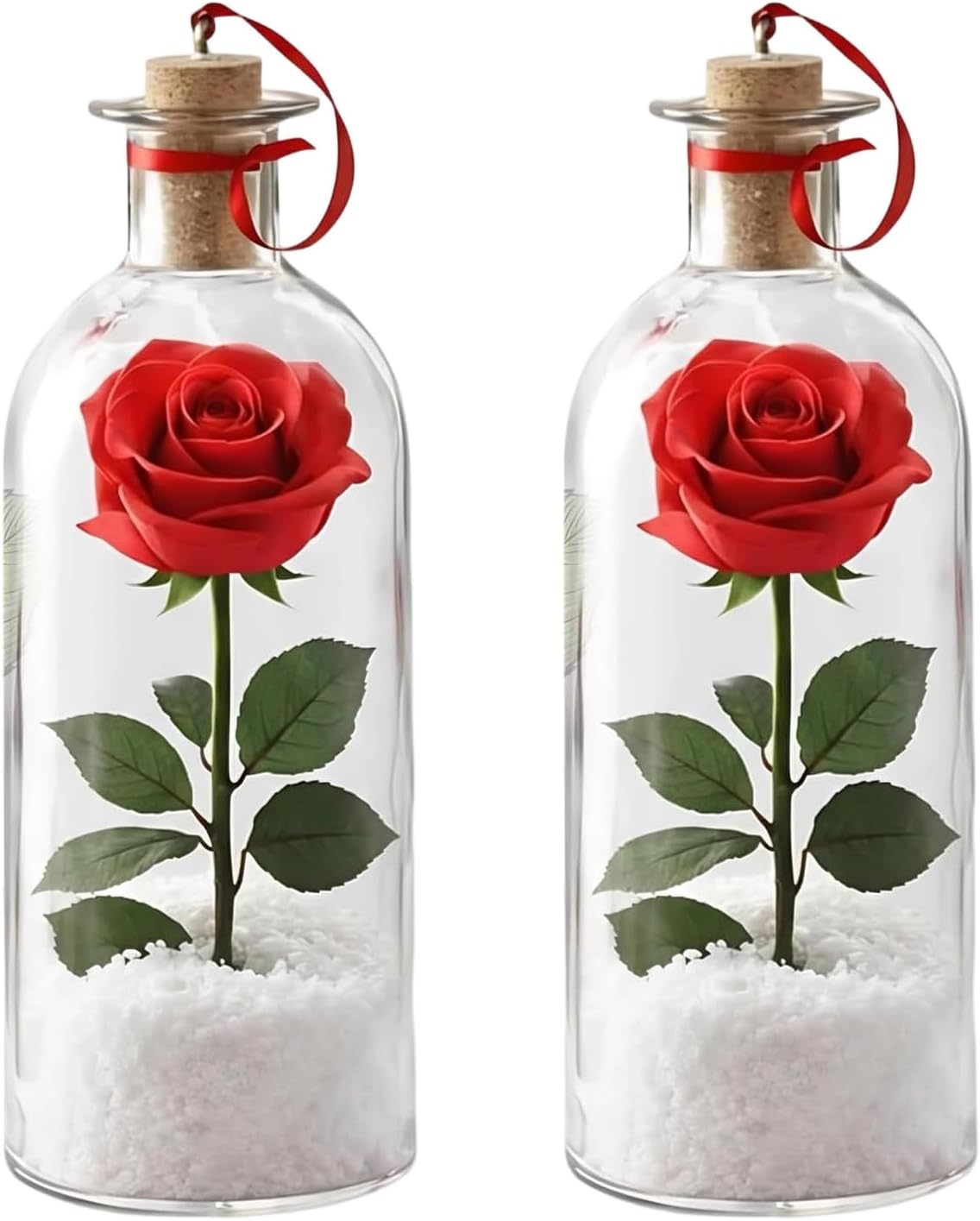 Roses Messages in a Bottle Decorative Ornament Recordable Voice with Playback Cork Romantics Valentines Rose Messages in a Recordable Voice with Playback Cork Ornament