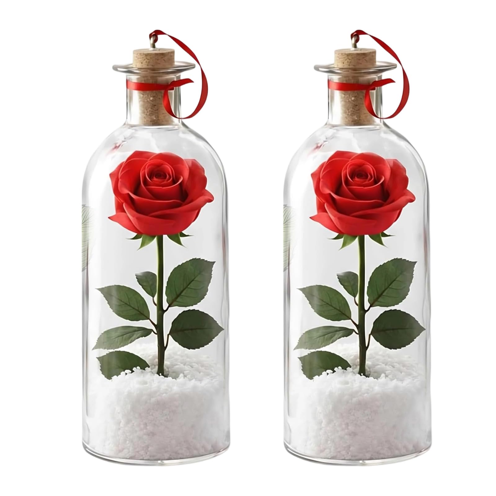 Messaggi Rose in Bottiglia Ornamento Decorativo Bottiglia vocale Registrabile con Riproduzione in Sughero Regalo Romantico per Voce Registrabile