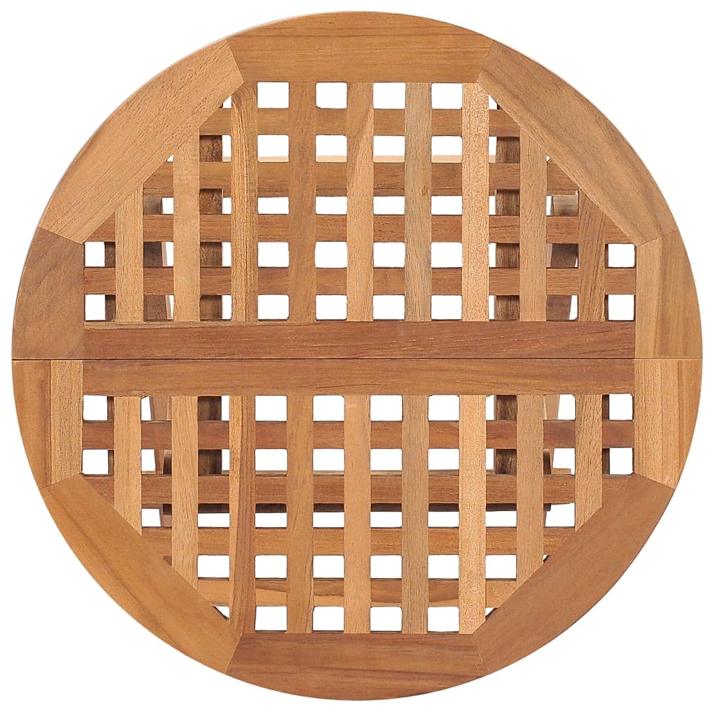 vidaXL Table de jardin pliante en bois de teck massif - Table ronde compacte intérieur/extérieur - Pas de montage nécessaire