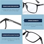 BLUEMOKY Blue Light Reading Glasses for Men,Sport Square Frame Readers, Anti Glare Computer Glasses