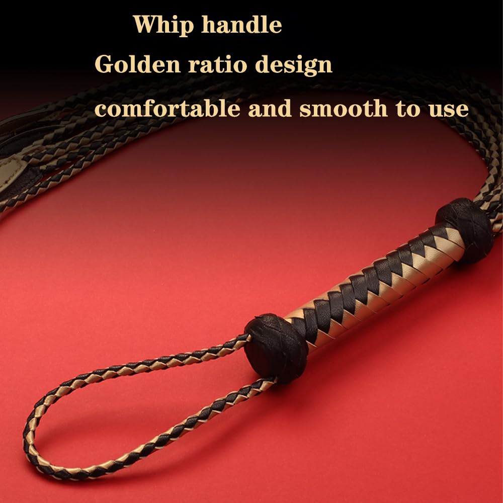 Látigo Interactivo para Parejas, Kit de Accesorios creativos para Juegos de Dormitorio, Juguete Doble de Tejido Suave - Dorado