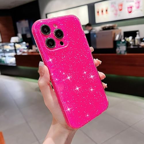 Miniatura 3 de Finyosee Funda compatible con iPhone 14 Pro de 6.1 pulgadas, bonito color neón brillante, con purpurina, delgada, delgada, a prueba de golpes, funda