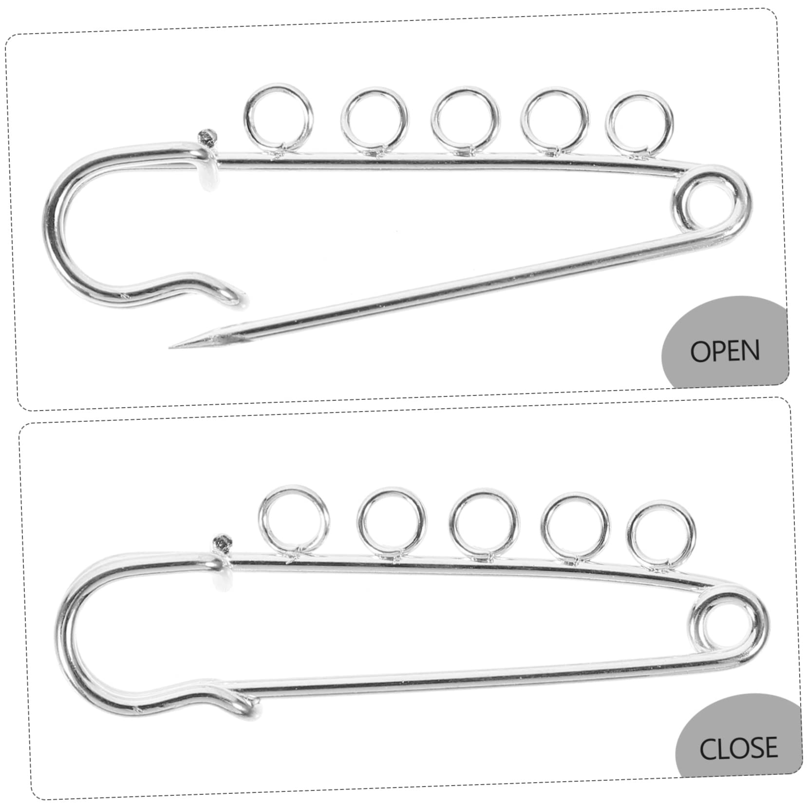 STOBOK 50stücke Sicherheitsnadeln Für -bastelarbeiten Stabile Broschen Mit Löchern Für Schmuck Namensschilder Und Mehr Lang Silberfarben Robust Und Langlebig
