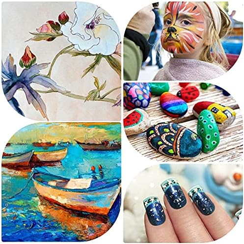 Paint Brushes, 12 Pieces Fashion Design Paint Brushes Nylon Hair Brush for Acrylic Painting Oil Painting Watercolor Painting Gouache Painting Face PaintingCrafts Rock & Face Painting