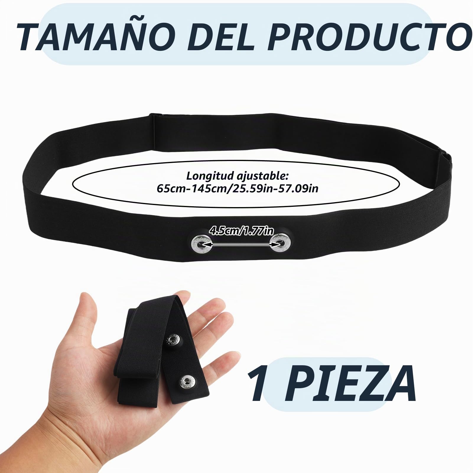 Correa de repuesto para ANT+ y Bluetooth Polar H7 Compatible con Coospo, Wahoo Tamaño universal M-XL, para caminar correr Ejercicios Cardiovasculares