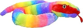 Wild Republic Plush Snake, Rainbow Fabric, Rainboa, Kids, Plush Toy, 54 Inches, Fill is Spun Recycled Water Bottles