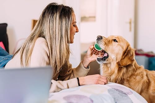 Miniatura 6 de Vehomy Pelotas de tenis de Navidad para perros, 8 unidades, pelota de tenis chirriante, juguete interactivo para cachorros verdes y rojos, juguetes