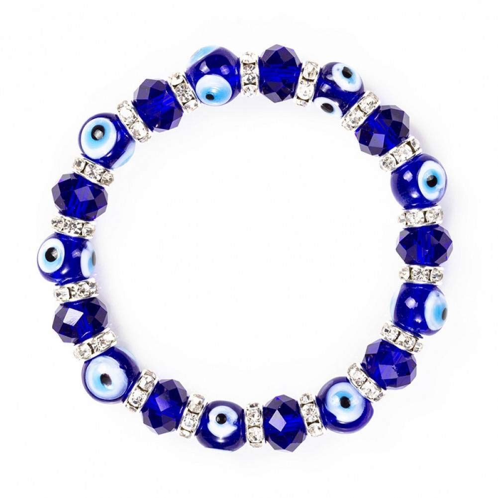 DAIDAISLTrendy Simple Evil Eye Religious Eye Charm Blue Beads Lucky Bracelet Best Match Bracelet For Women