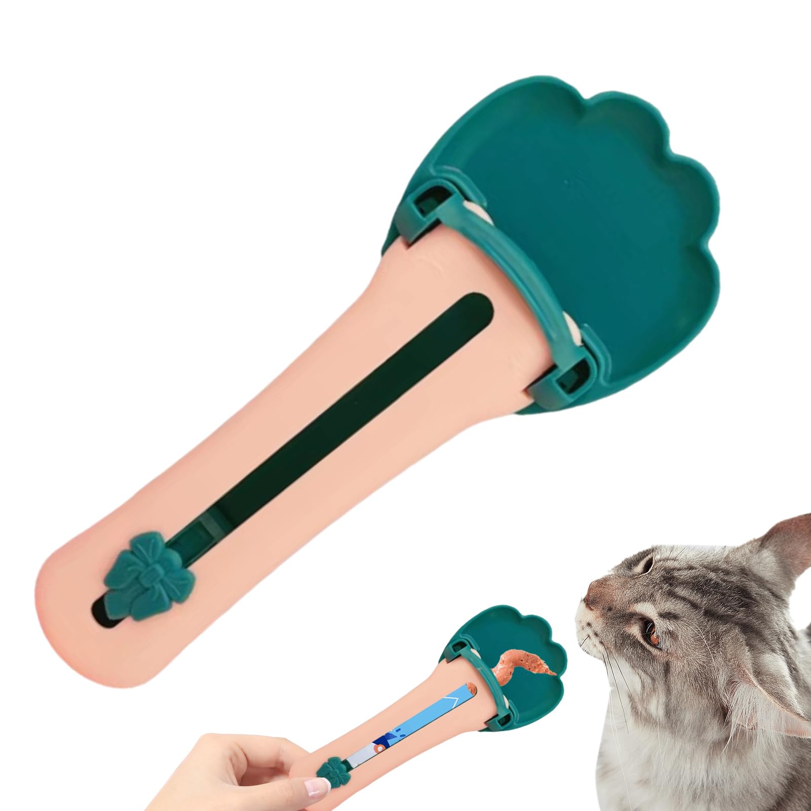 Cucchiai Per Gatti WOLMIK 4 Pezzi - Dispenser Per Purea, Apriscatole E Mescolatore Multifunzione