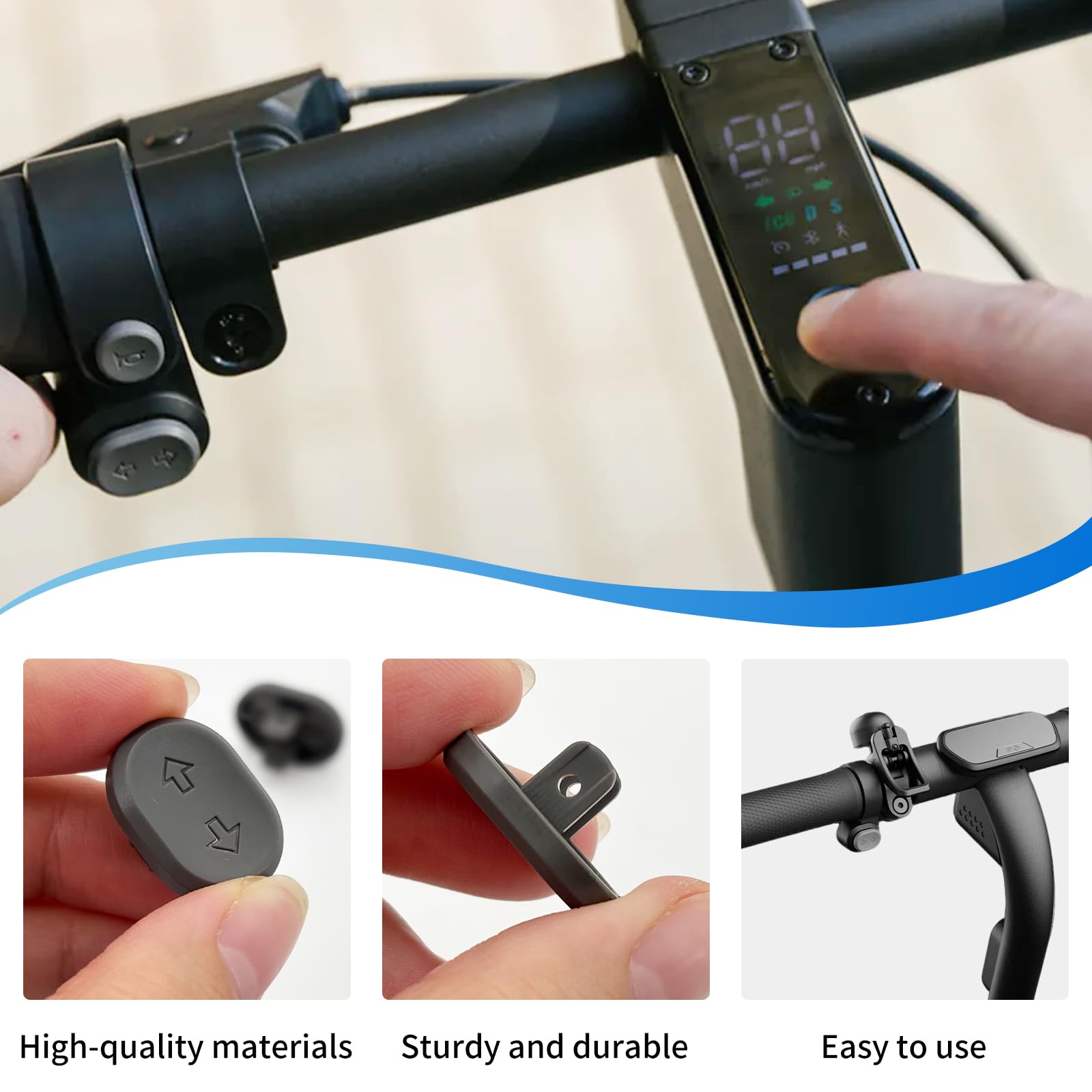Przełącznik kierunkowskazów przycisk E Scooter dla Ninebot - przycisk do kierunkowskazów E Scooter akcesoria do kierunkowskazów rowerowych Kompatybilne z Ninebot E2 Pro/F2 Pro/G2 Max/F2/F2 Plus
