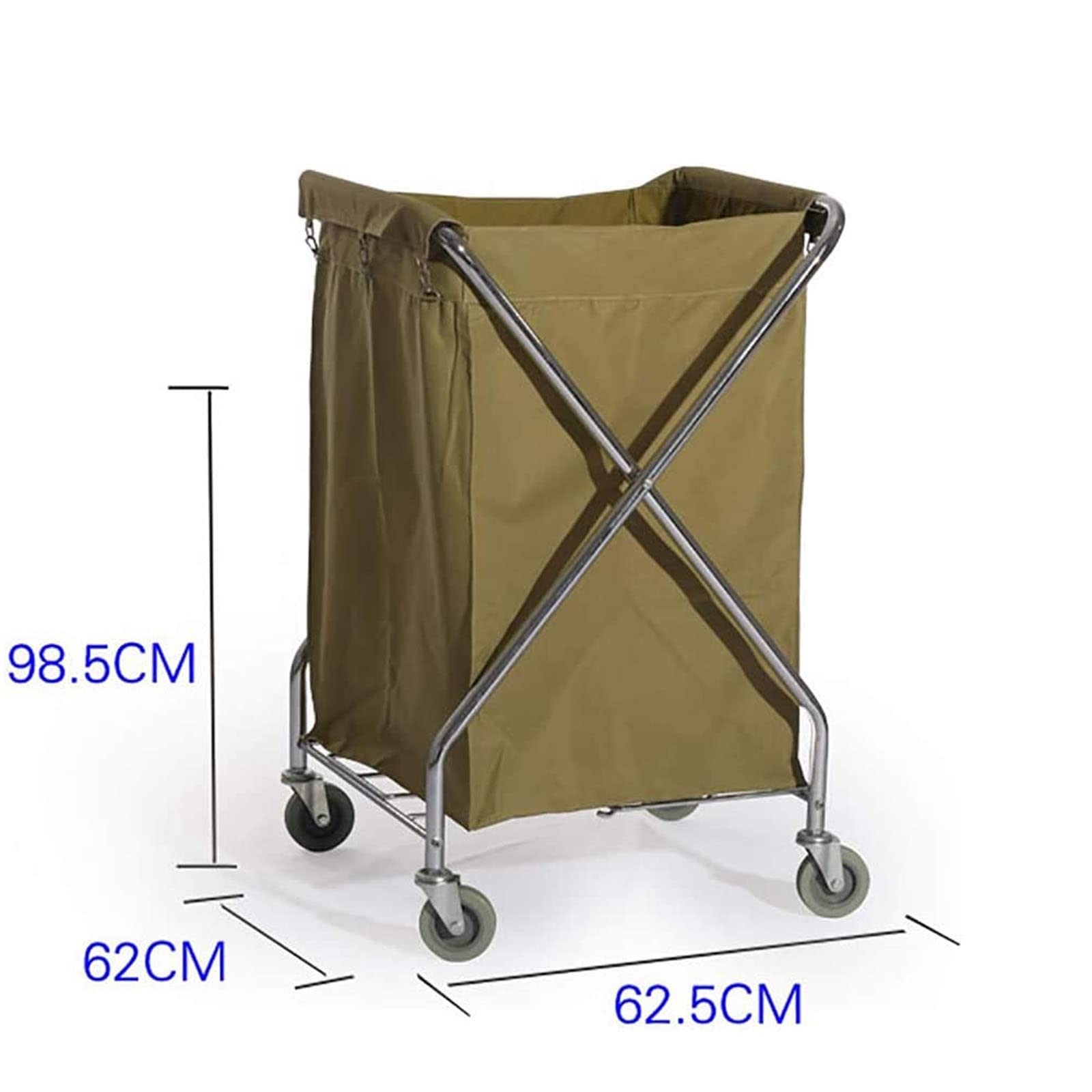 Carro de Limpieza y Almacenamiento de Acero Inoxidable para lavandería, Servicio de Habitaciones de Hotel, Carro de Recogida con Herramientas