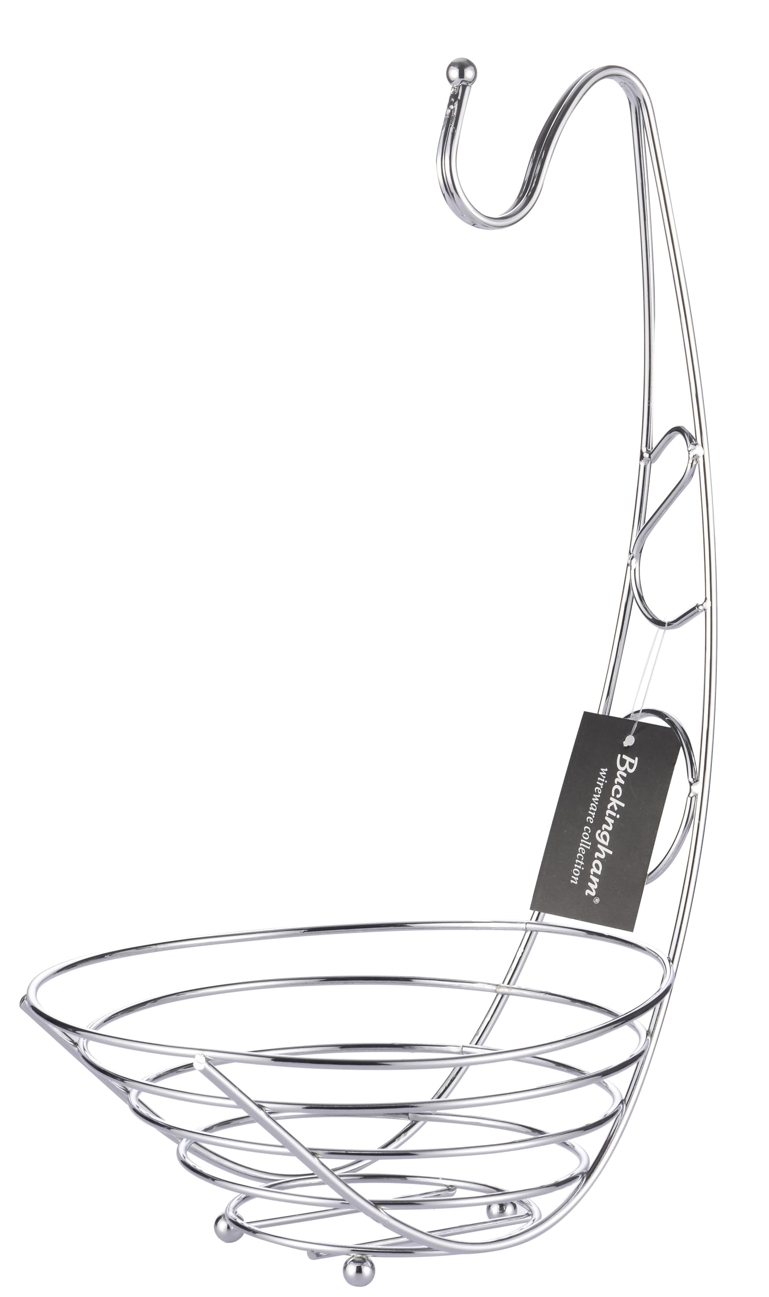 Buckingham Banana Tree Holder Fruit Basket Storage Bowl, Chrome Plated, Premium Quality