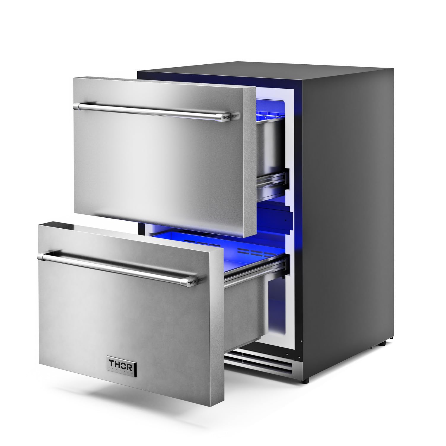 Thor Kitchen Indoor/Outdoor 24-Inch Freezer Drawer In Stainless Steel - Model Trz24u on Fridge.com - View 3
