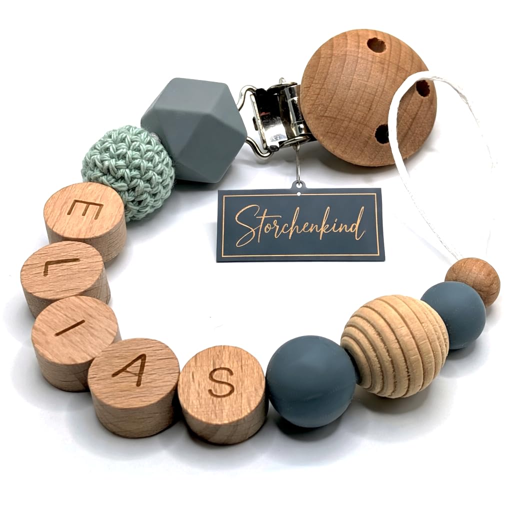 Storchenkind - Individuell gestaltetes Babygeschenk personalisiertes baby geschenk mit Namen für Mädchen oder Junge Baby Geschenk personalisiert zur Geburt & Taufe mehrere Modelle (grün) - 1