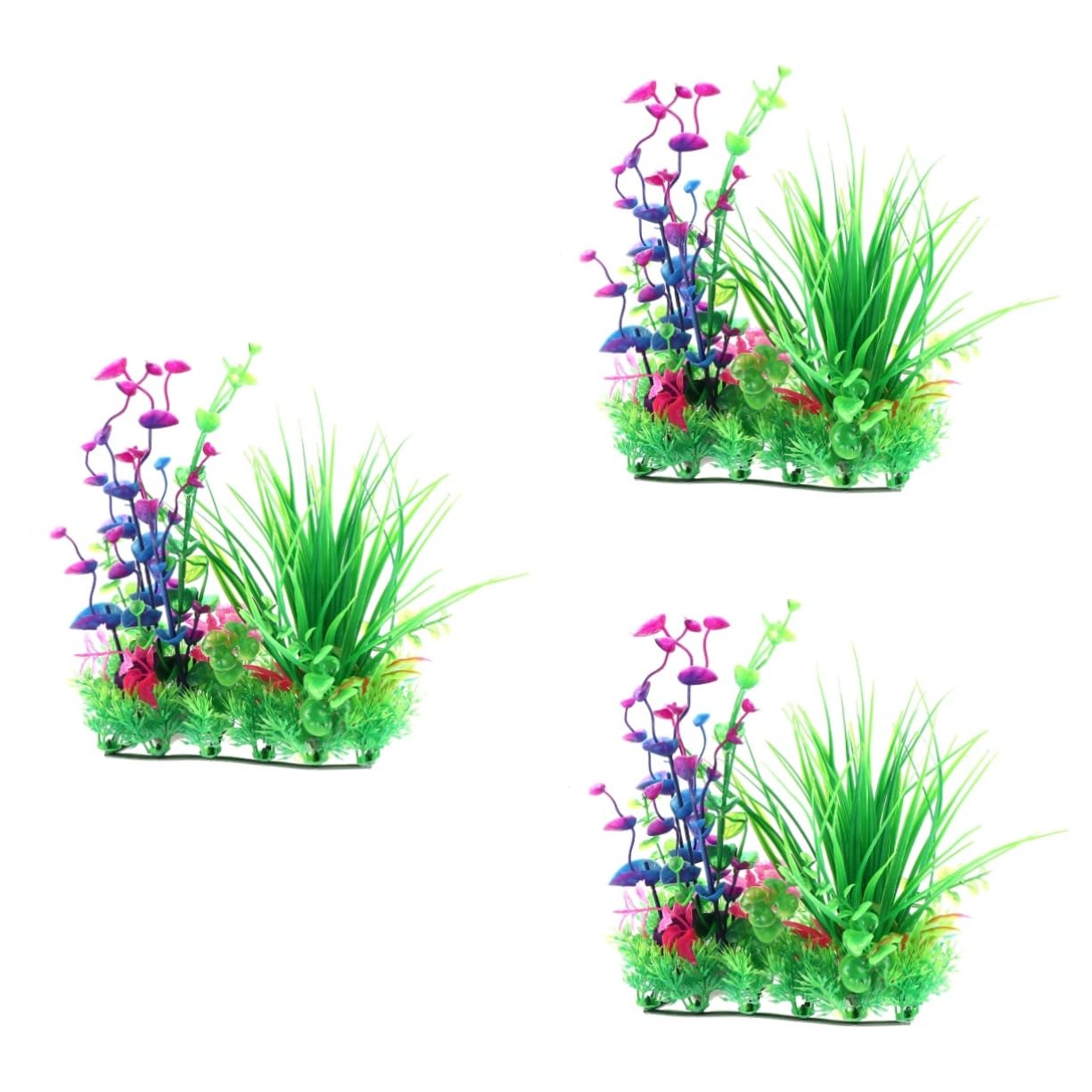 DOITOOL 3 Piezas Plantas de pecera Plantas Falsas Decoraciones de peceras para pecera decoración Artificiales de Acuario Algas Marinas Decorar Flores Falsas