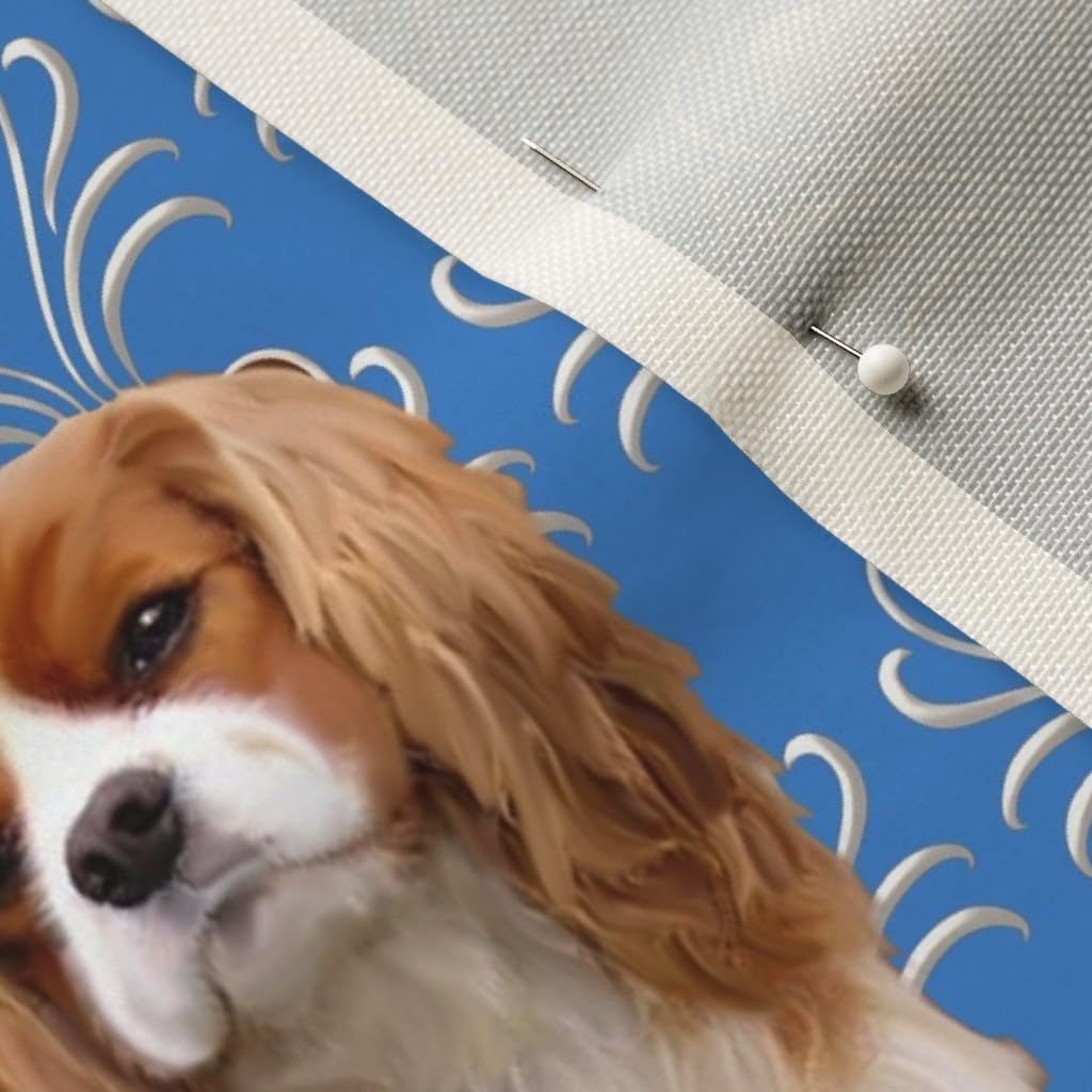 Spoonflower Fabric - Cavalier King Charles Spaniel Dogs Dog Breed Printed on Upholstery Velvet Fabric Fat Quarter - Upholstery Home Decor Bottomweight Apparel