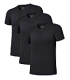 Men's Undershirt Bamboo Rayon T-Shirts Short Sleeve V-Neck Soft Tees for Men Tag-Free Underwear 3 or 5 Pack