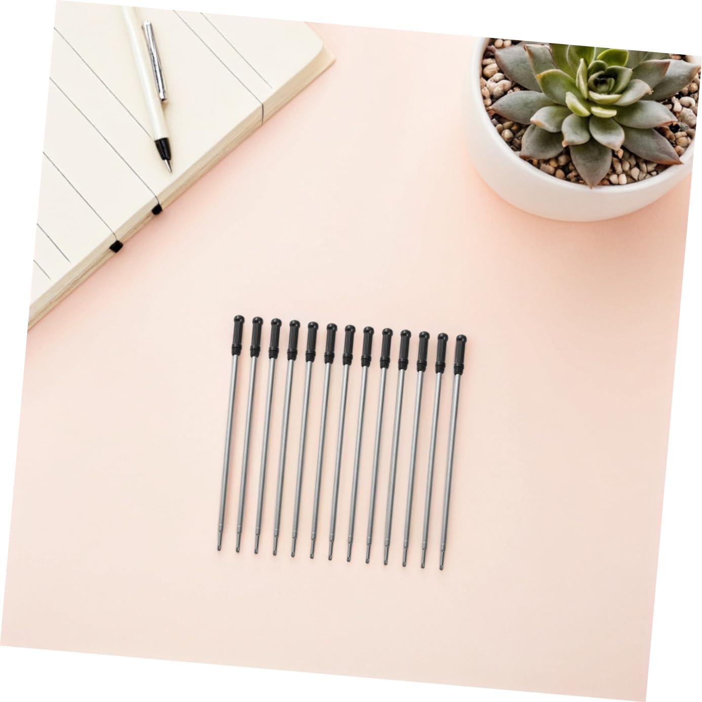 DOITOOL 250 Pièces Recharges Stylo Bille Noires Compatibles Universelles Encre Rapide Séchage pour Usage Bureau École et Maison