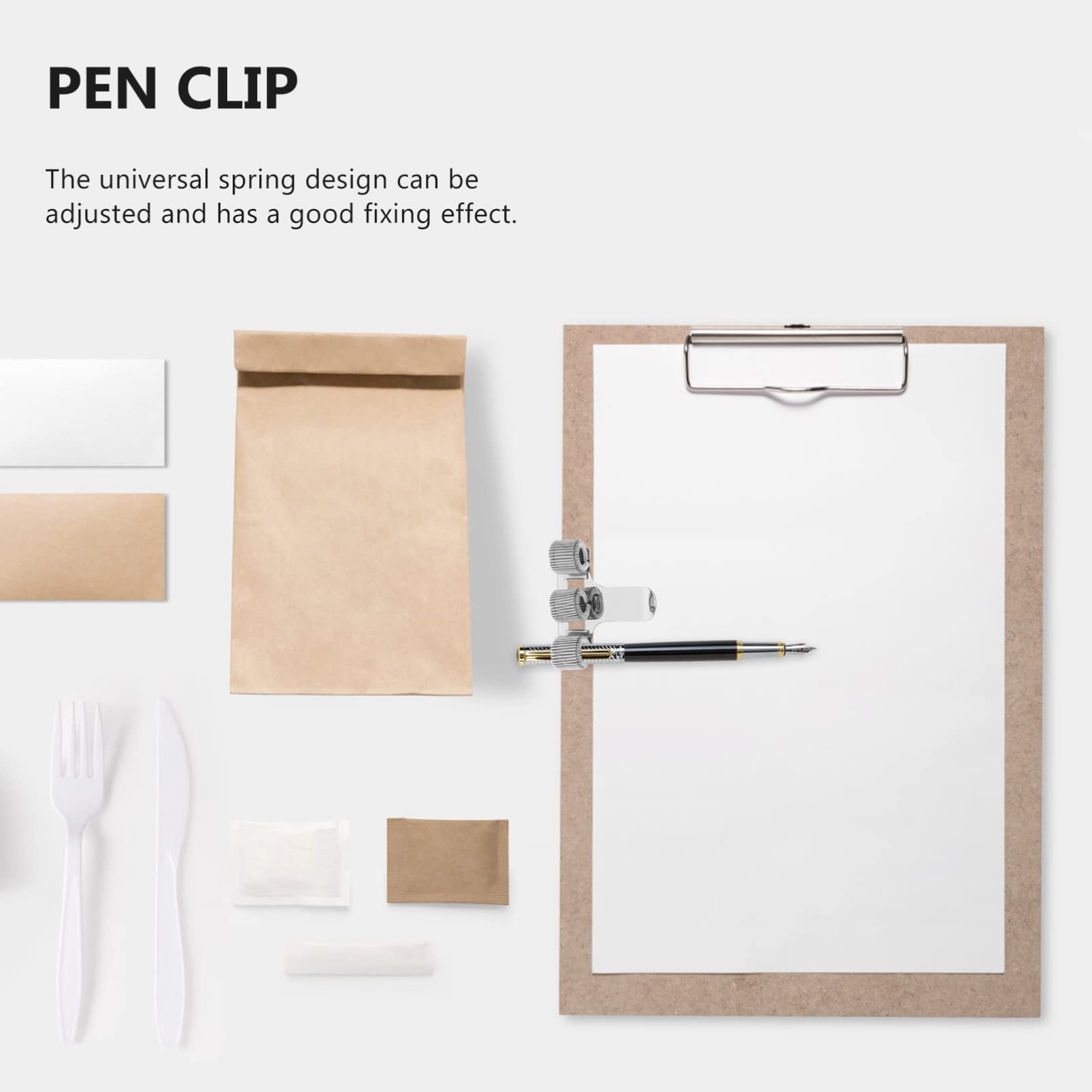 TEHAUX 20pezzi Portapenne Metallo Con Clip Organizer Pratico Per Scrivania Design Tre Accessorio Per Penne e Matite Per Ufficio e Studio