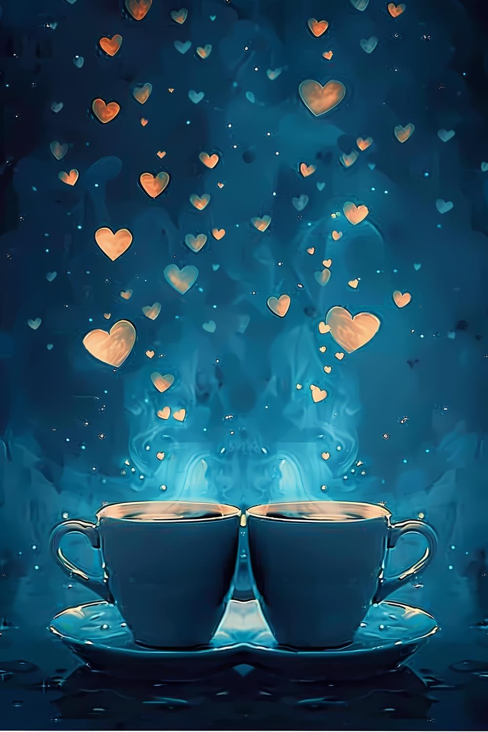 GUAIEUW DIY Romantic Coffee Diamond Painting Coffee Paint by Numbers for Adult Full Round Diamond Art Kits for Room Decor & Living Room Decor 20x30 inch