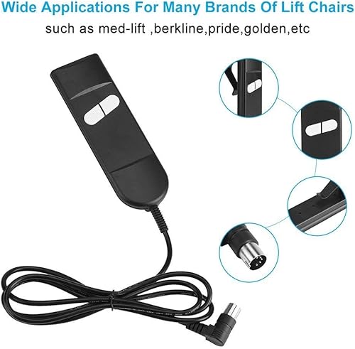 Miniatura 4 de Yosoo Silla reclinable con 2 botones, interruptor de mano, 5 pines, control de silla eléctrica para sillas de oficina en casa