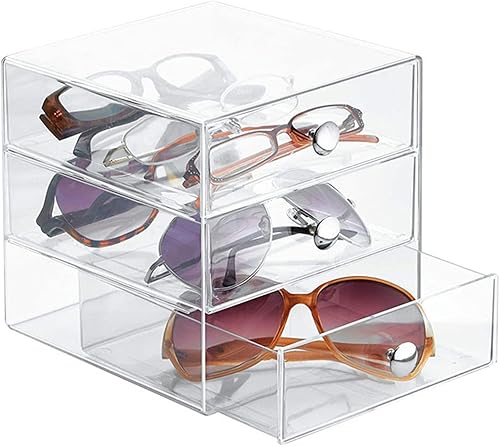 Miniatura 6 de Caja organizadora de cajones de maquillaje con 3 cajones, vitrina de acrílico para cosméticos, organizador de tocador, caja de almacenamiento